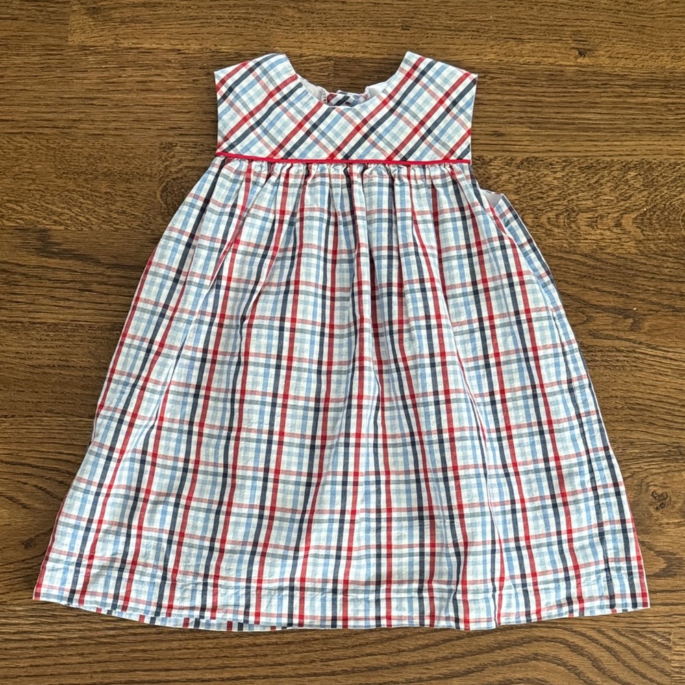 Mary Dee Dress Patroitic Plaid Little English
